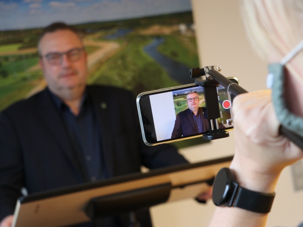 Videoaufzeichnung mit Landrat Bodo Klimpel
